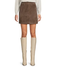 Marella Rise Brown Suede Mini Pencil Skirt