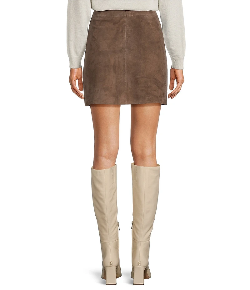 Marella Rise Brown Suede Mini Pencil Skirt