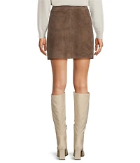 Marella Rise Brown Suede Mini Pencil Skirt