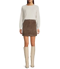 Marella Rise Brown Suede Mini Pencil Skirt