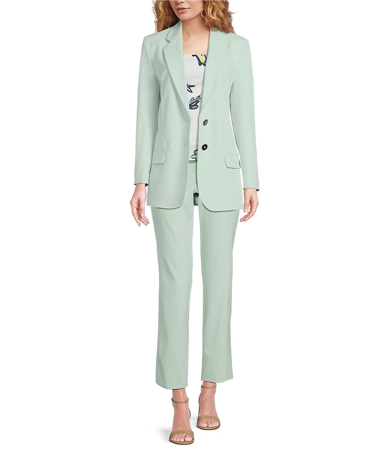 Marella Rubens Stretch Microfiber Canvas Notch Lapel Collar Long Sleeve Two-Button Jacket