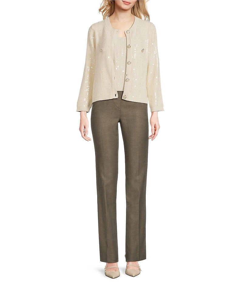 Marella Siena Knit Cream Sequin Sleeveless Top