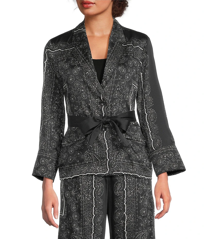 Marella Sosia Bandana Wool Blend Long Sleeve Coordinating Jacket