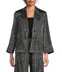 Marella Sosia Bandana Wool Blend Long Sleeve Coordinating Jacket