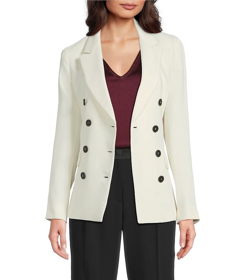 Marella Stella Lapel Collar Satin Double Breasted Blazer