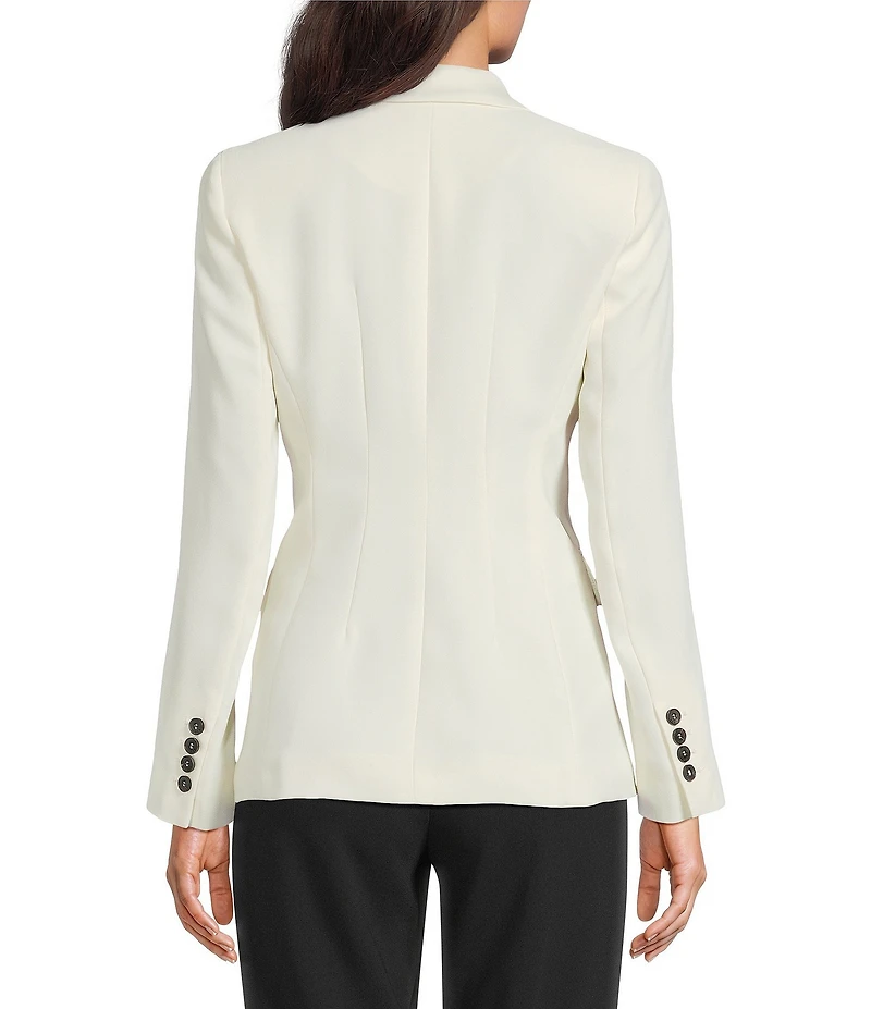 Marella Stella Lapel Collar Satin Double Breasted Blazer
