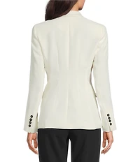 Marella Stella Lapel Collar Satin Double Breasted Blazer