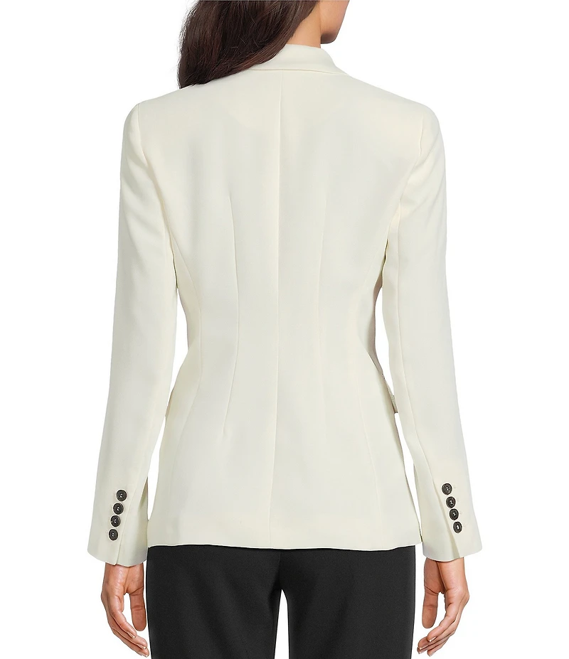 Marella Stella Lapel Collar Satin Double Breasted Blazer