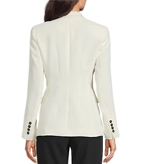 Marella Stella Lapel Collar Satin Double Breasted Blazer