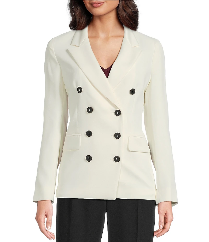 Marella Stella Lapel Collar Satin Double Breasted Blazer