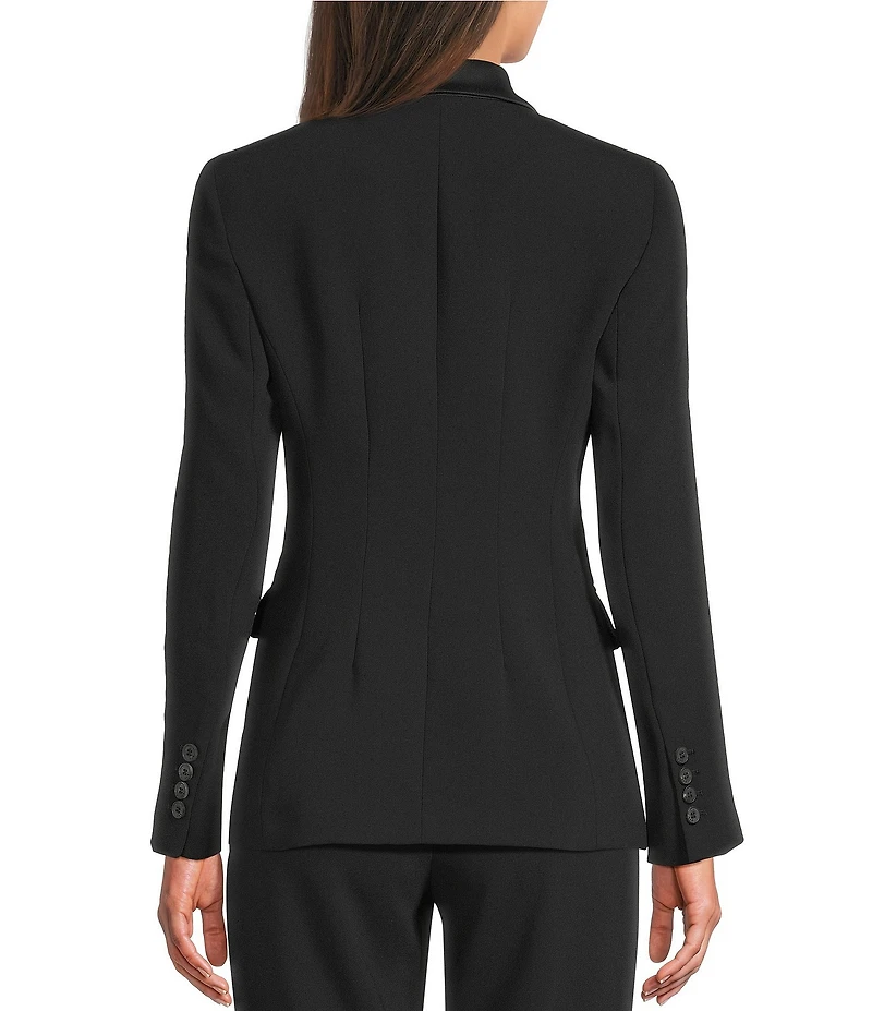 Marella Stella Lapel Collar Satin Double Breasted Blazer