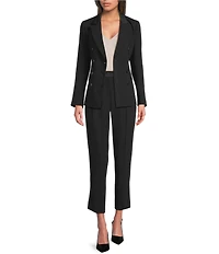 Marella Stella Lapel Collar Satin Double Breasted Blazer