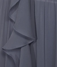 Marella Teoria Georgette V-Neck Sleeveless Flounce Maxi Dress