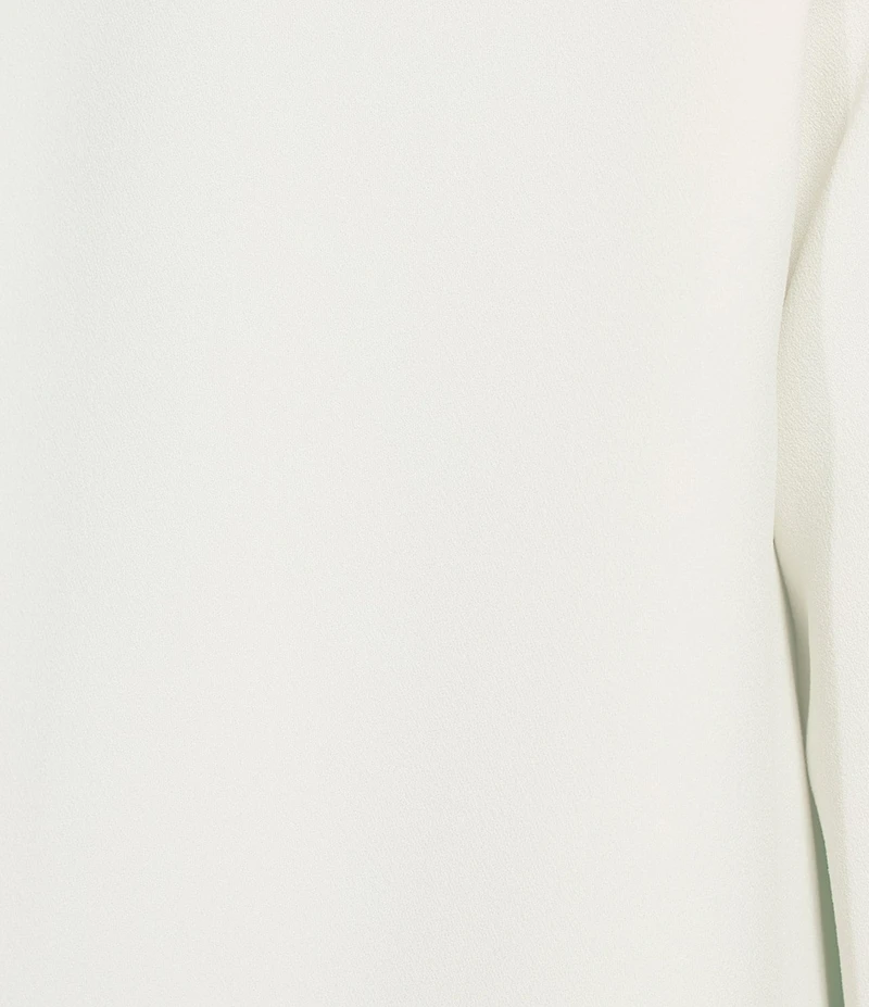 Marella Vanessa Satin Crepe Round Neck Elbow Sleeve Side Slit High-Low Hem Shirt