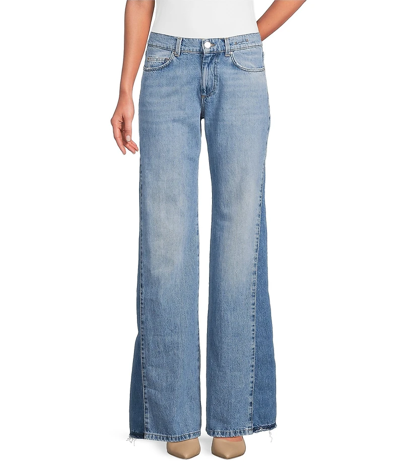 Marella Wide Leg Low Rise Pure Cotton Denim Jeans