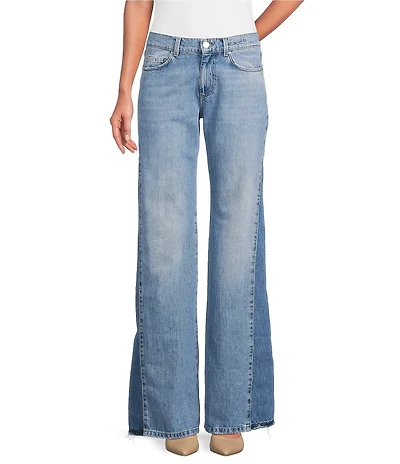 Marella Wide Leg Low Rise Pure Cotton Denim Jeans