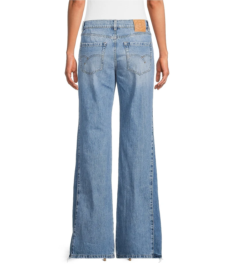 Marella Wide Leg Low Rise Pure Cotton Denim Jeans