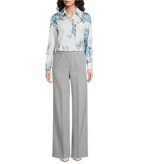 Marella Woven Amici Printed Long Sleeve Button Front Shirt