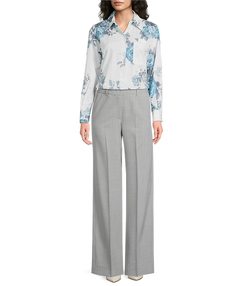 Marella Woven Amici Printed Long Sleeve Button Front Shirt