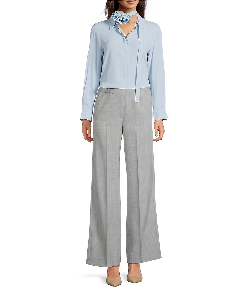 Marella Woven Calca Light Blue Long Sleeve Button Front Shirt