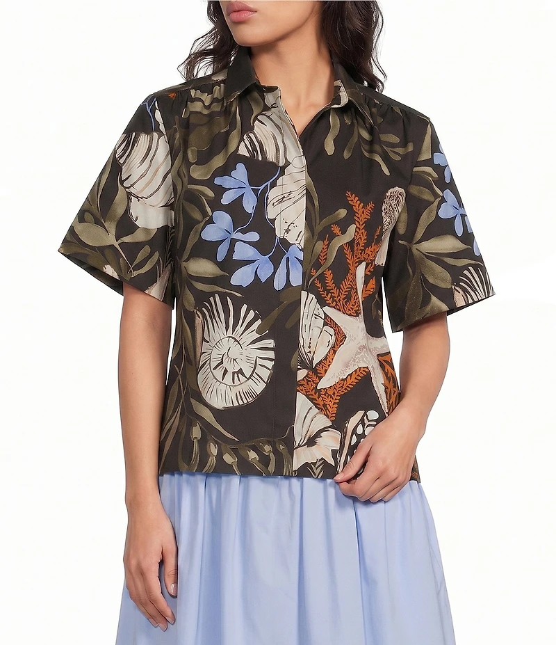 Marella Woven Mllformosa Short Sleeve Collared Camp Shirt