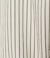 Marella Woven Roberto Twill Stripe Point Collar Long Sleeve Button Front Shirt