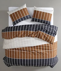 Marimekko Tiiliskivi Raita Brick-Block Printed Outlined Pattern Organic Cotton Duvet Cover Mini Set