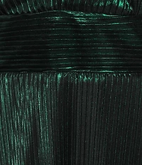 Marina Halter V-Neck Sleeveless Foil Pleated Gown