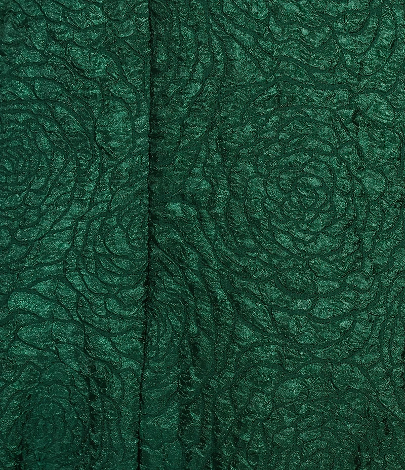 Marina Jacquard Brocade Sleeveless Bow Shoulder Gown