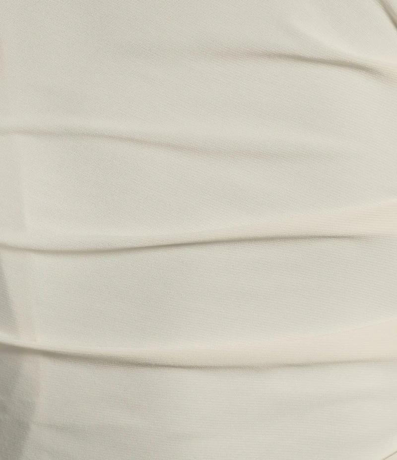 Marina Boat Neck Long Beaded Elastic Cuff Sleeve Matte Jersey Back Slit Sheath Gown