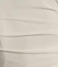 Marina Boat Neck Long Beaded Elastic Cuff Sleeve Matte Jersey Back Slit Sheath Gown