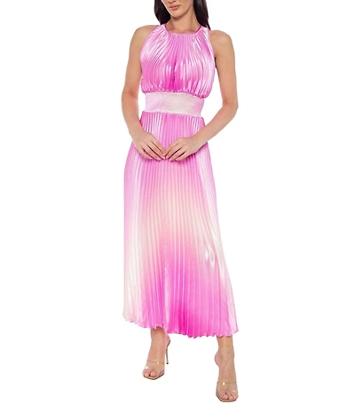 Marina Ombre Pleated A-Line Dress
