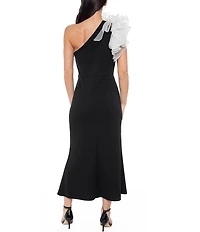 Marina One Shoulder Ruffle Sheath Dress