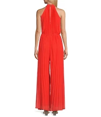 Marina Sleeveless Halter Neck Pleated Jumpsuit