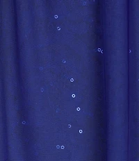 Marina Sleeveless V-Neck Chiffon Overlay V-Back Sequin Lace Dress
