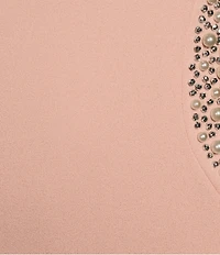 Marina Sweetheart Neck Cap Sleeve Beaded Side Detail Sheath Dress