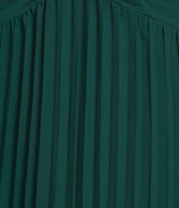 Marina V-Neck Cap Sleeve Pleated Chiffon Gown