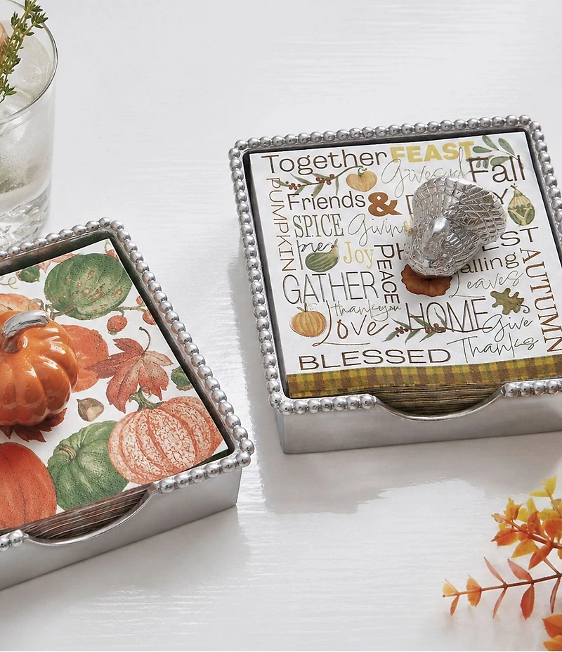 Mariposa Beaded Collection Turkey Napkin Box Set