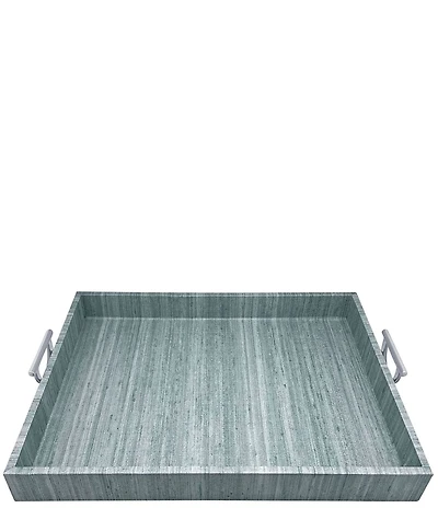 Mariposa Capri Faux Grasscloth Collection Metal Handles Tray