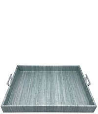 Mariposa Capri Faux Grasscloth Collection Metal Handles Tray