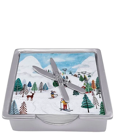 Mariposa Crossed Skis Signature Collection Napkin Box Set