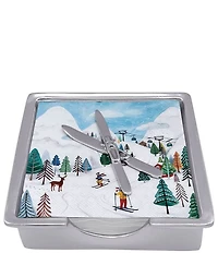 Mariposa Crossed Skis Signature Collection Napkin Box Set