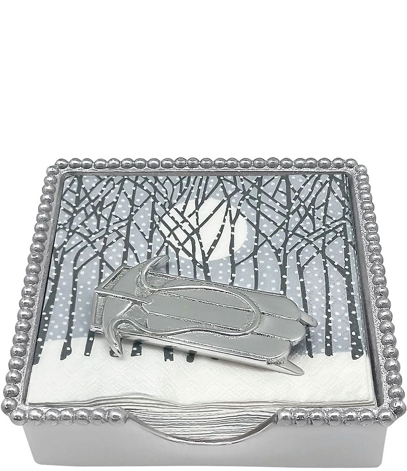 Mariposa Double Runner Sled Beaded Collection Napkin Box Set