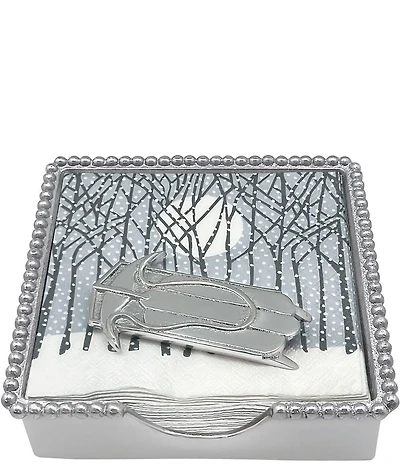 Mariposa Double Runner Sled Beaded Collection Napkin Box Set