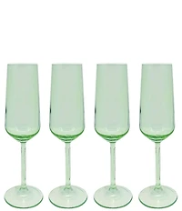Mariposa Fine Line Collection White Rim Champagne Flute Glasses, Set of 4