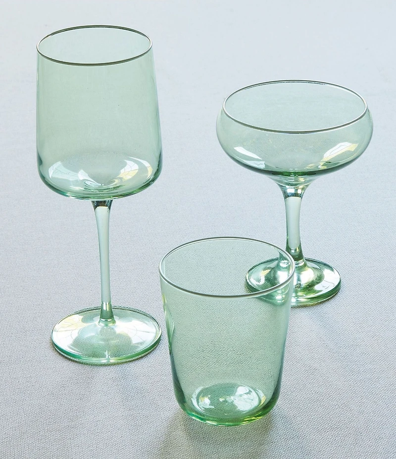 Mariposa Fine Line Collection White Rim Coupe Glasses, Set of 4