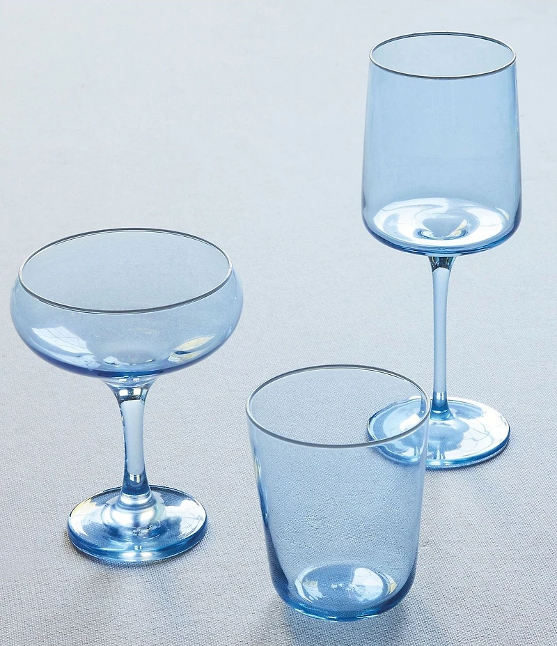 Mariposa Fine Line Collection White Rim Coupe Glasses, Set of 4