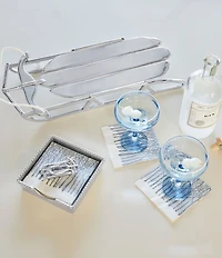 Mariposa Fine Line Collection White Rim Coupe Glasses, Set of 4