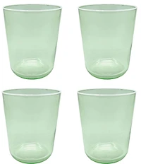 Mariposa Fine Line Collection White Rim Double Old Fashioned Glasses, Set of 4