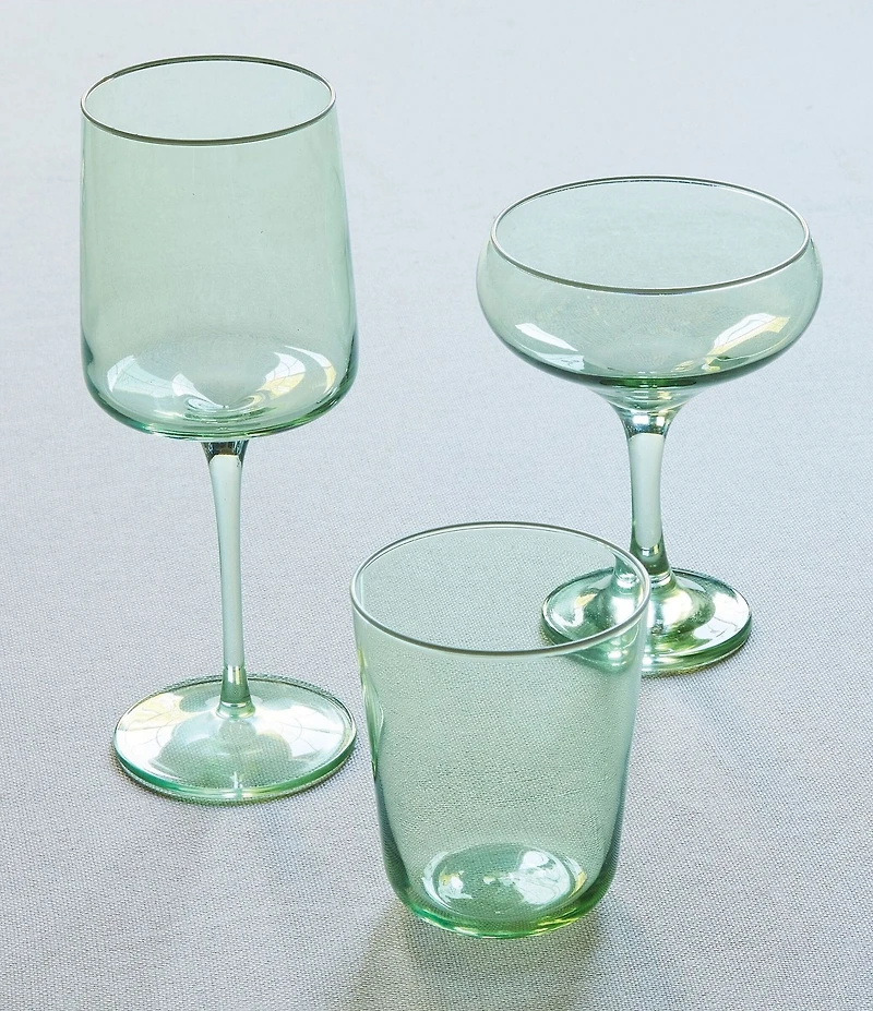 Mariposa Fine Line Collection White Rim Double Old Fashioned Glasses, Set of 4